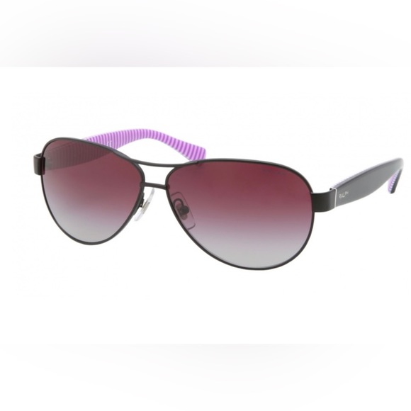 Sold Out! Ralph Lauren Black Aviator Sunglasses - Picture 4 of 7